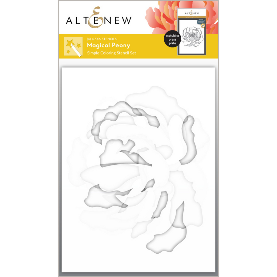 Altenew - Magical Peony Simple Coloring Stencil Set (4 in 1)