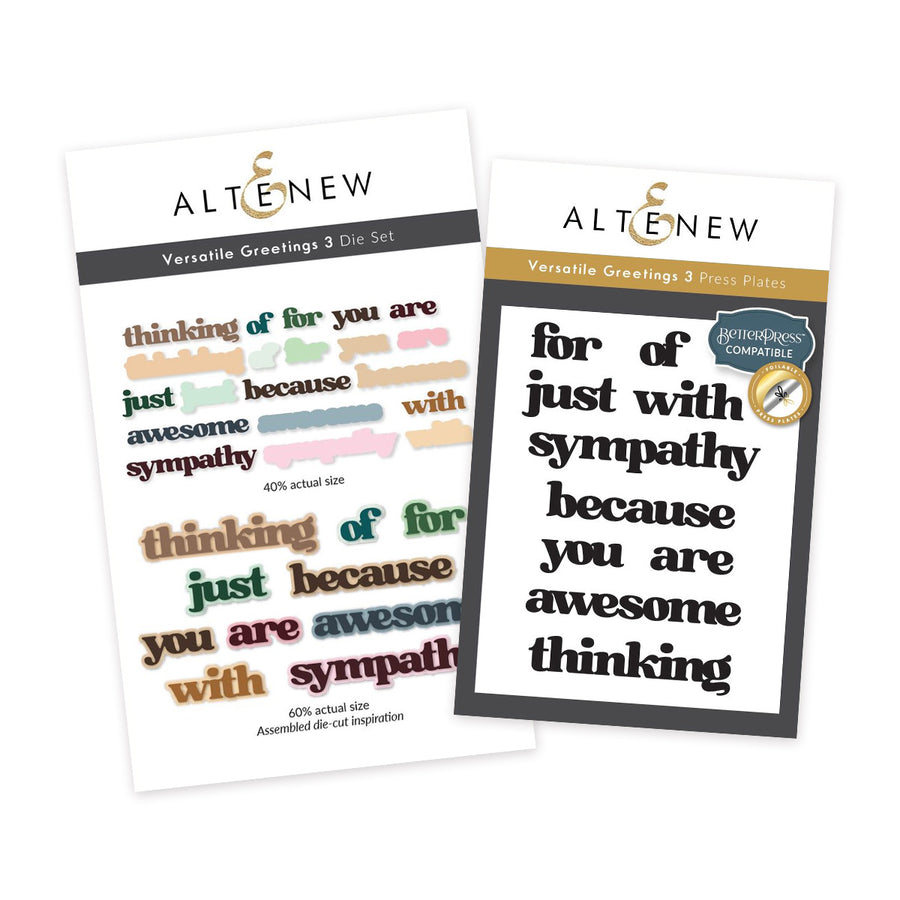 Altenew - Versatile Greetings 3 (Comfort Edition) Press Plate & Die Bundle