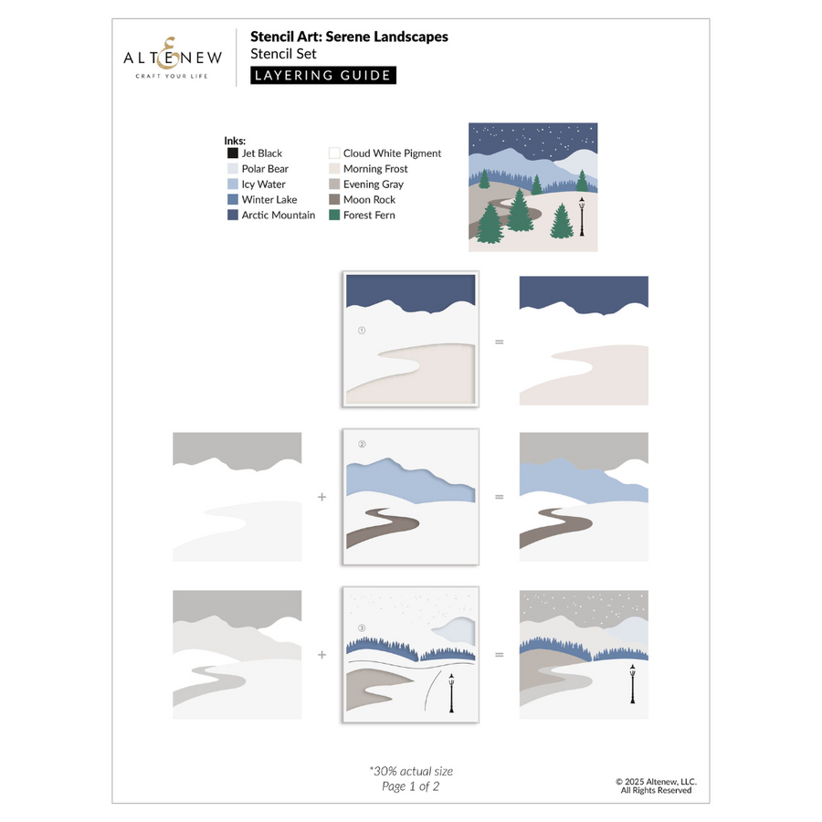 Altenew - Stencil Art: Serene Landscapes Layering Stencil Set (6 in 1)