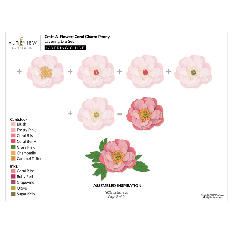 Altenew - Craft-A-Flower: Coral Charm Peony Layering Die Set