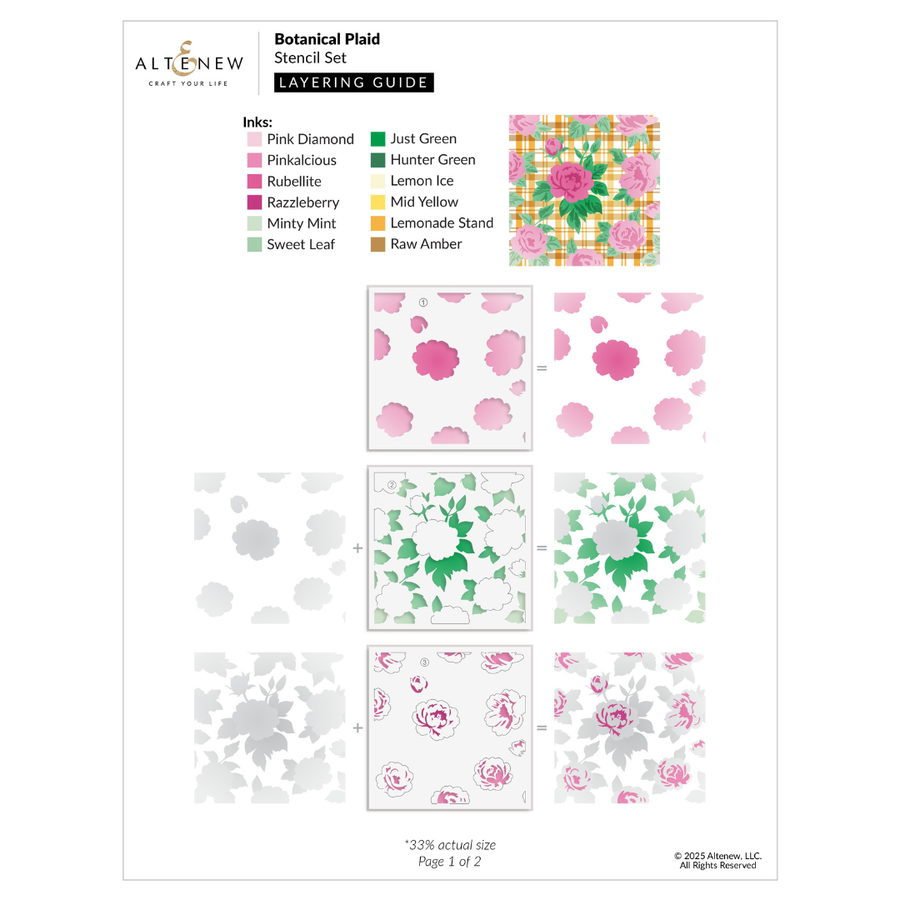 Altenew - Botanical Plaid Layering Stencil Set (6 in 1)