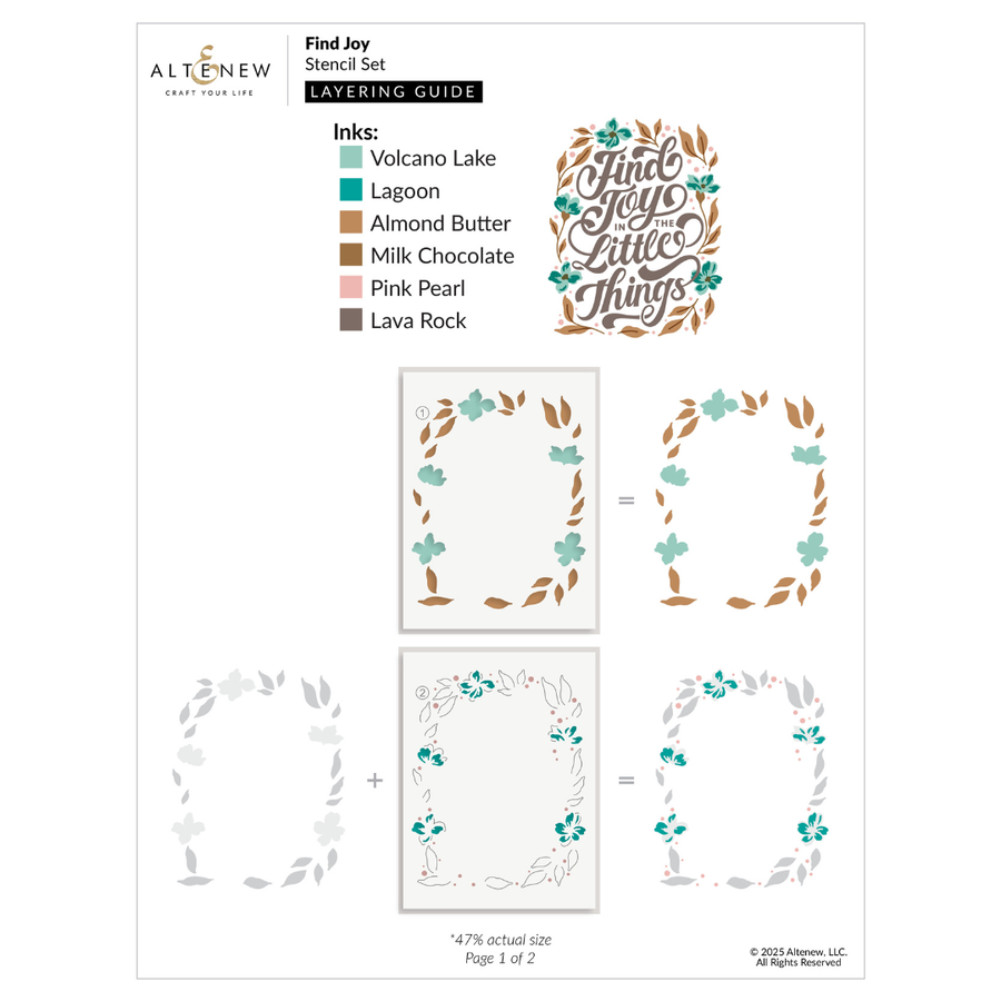 Altenew - Find Joy Layering Stencil Set (4 in 1)