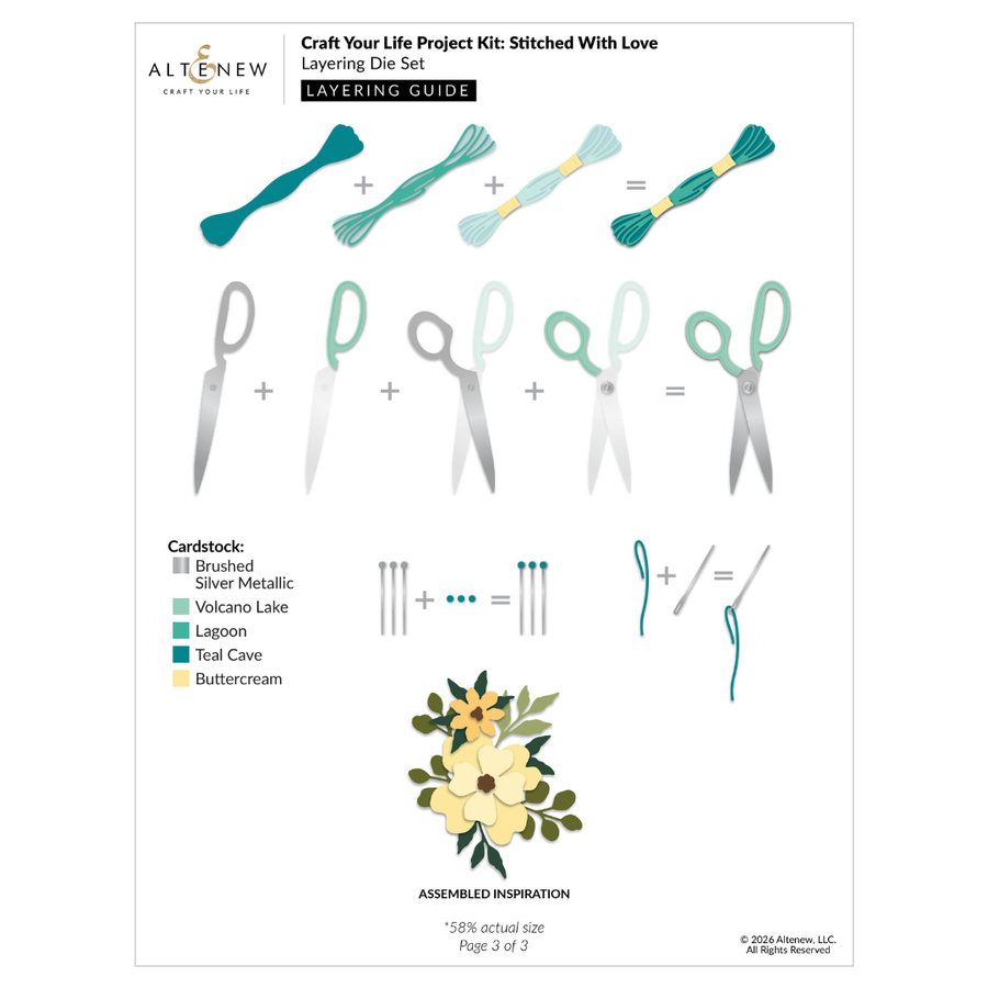 Altenew - Craft Your Life Project Kit: Stitched With Love & Add-On Die Bundle