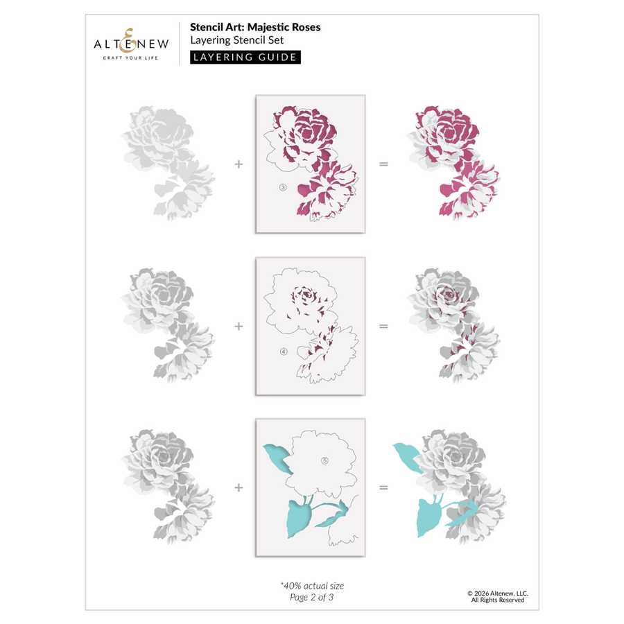 Altenew - Stencil Art: Majestic Roses Layering Stencil Set (7 in 1)