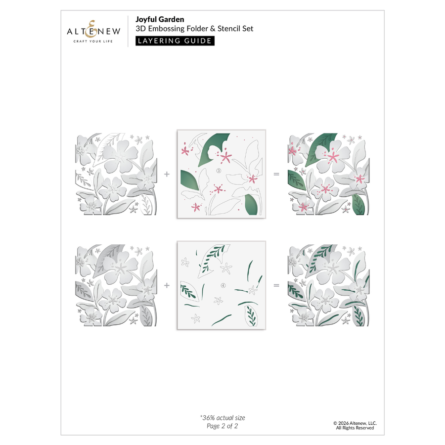 Altenew - Joyful Garden Coloring Stencil Set  (4 in 1)