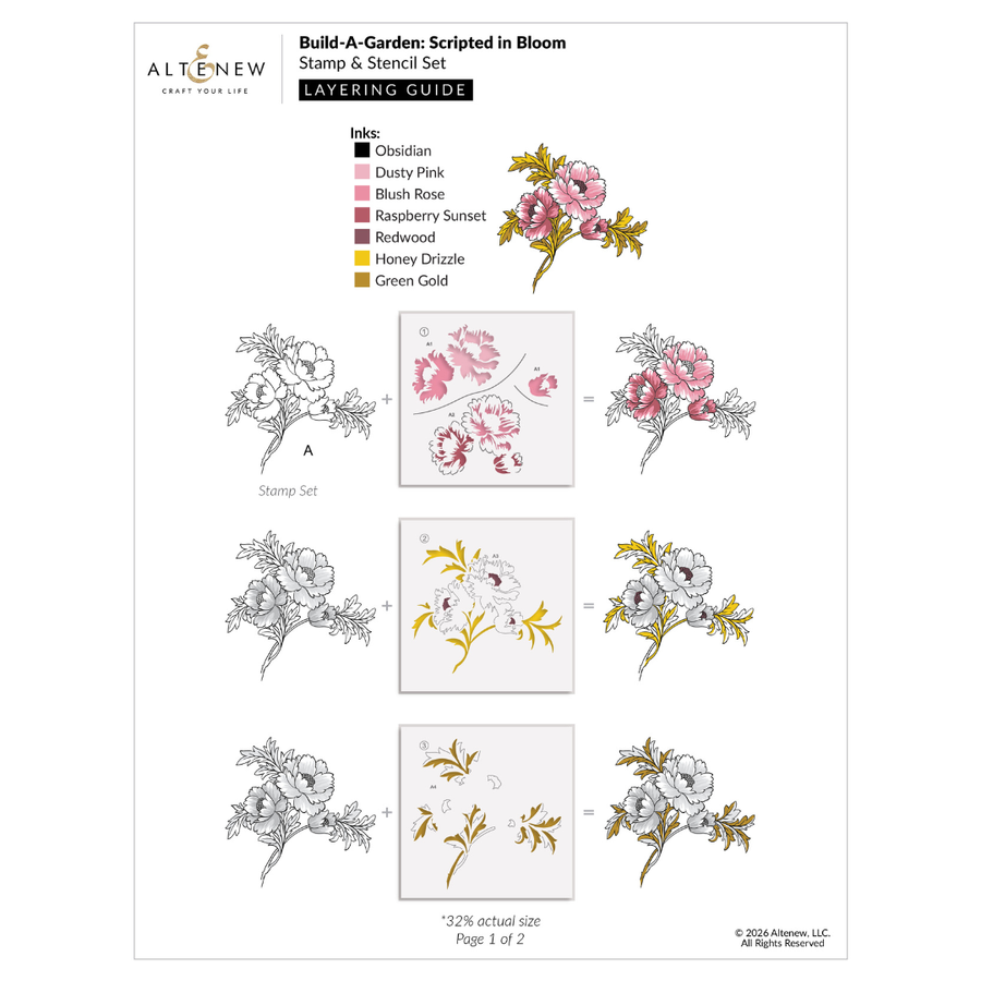 Altenew - Build-A-Garden: Scripted in Bloom & Add-on Die Bundle