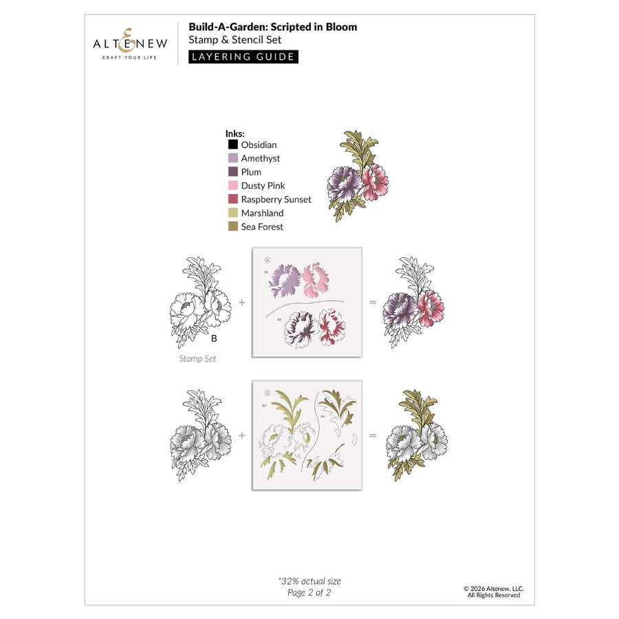 Altenew - Build-A-Garden: Scripted in Bloom & Add-on Die Bundle