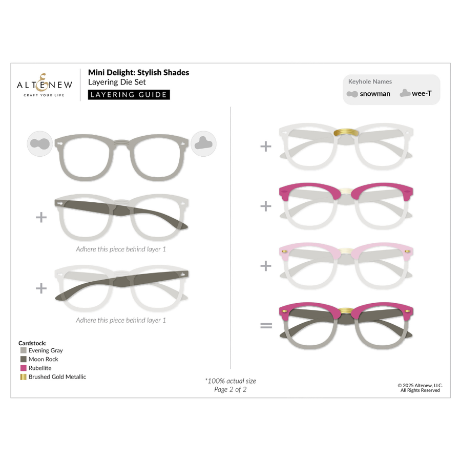Altenew - Mini Delight: Stylish Shades Stamp & Die Set