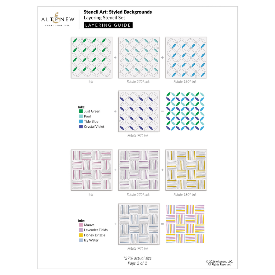 Altenew - Stencil Art: Styled Backgrounds Layering Stencil Set (6 in 1)