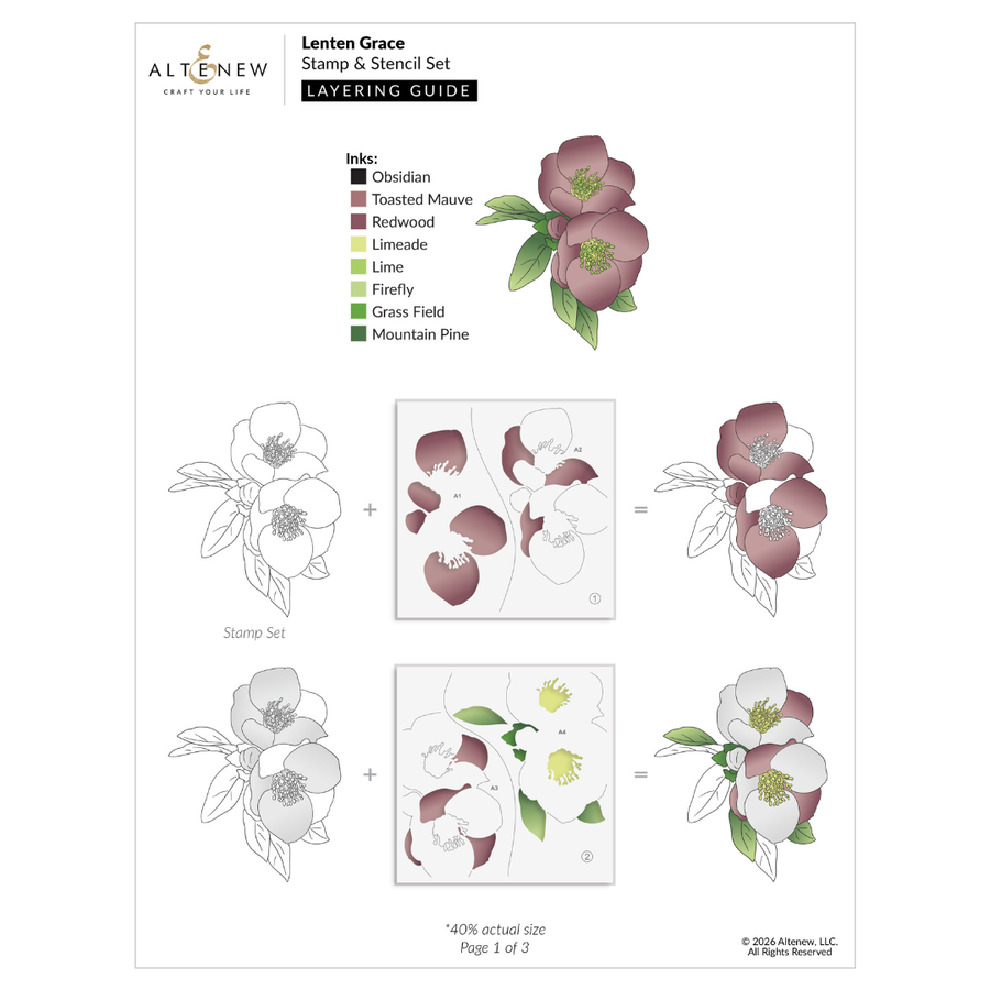 Altenew - Lenten Grace Coloring Stencil Set (5 in 1)