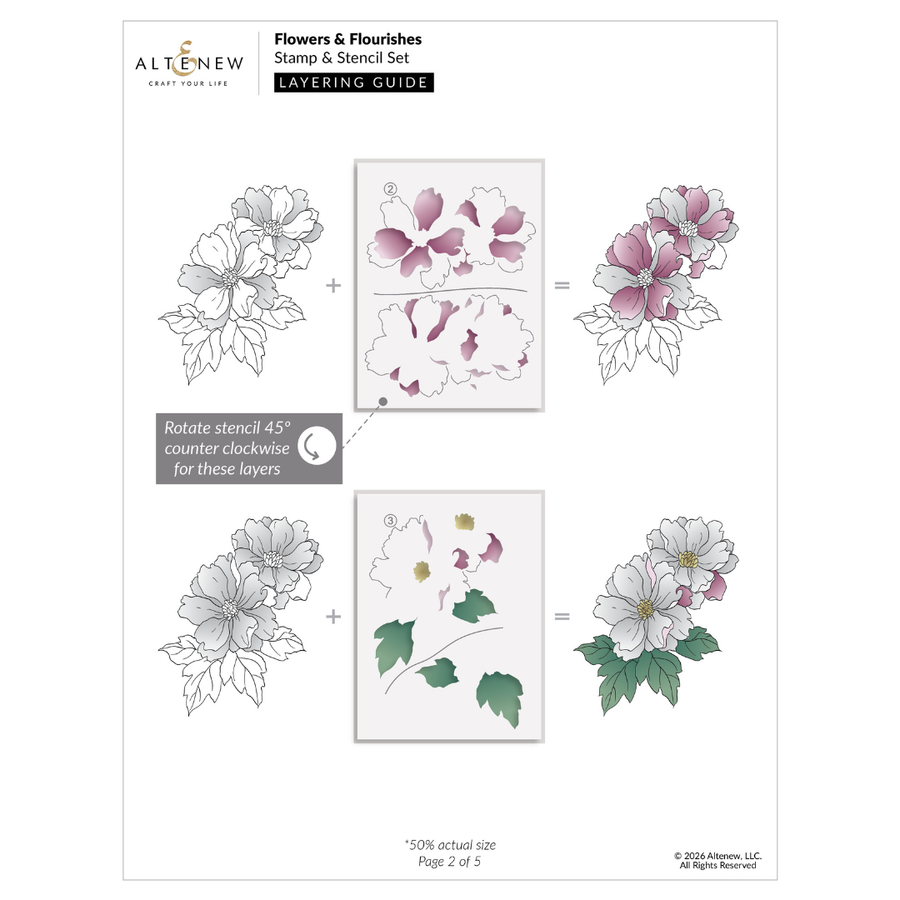 Altenew - Flowers & Flourishes Coloring Stencil Set (3 in 1)