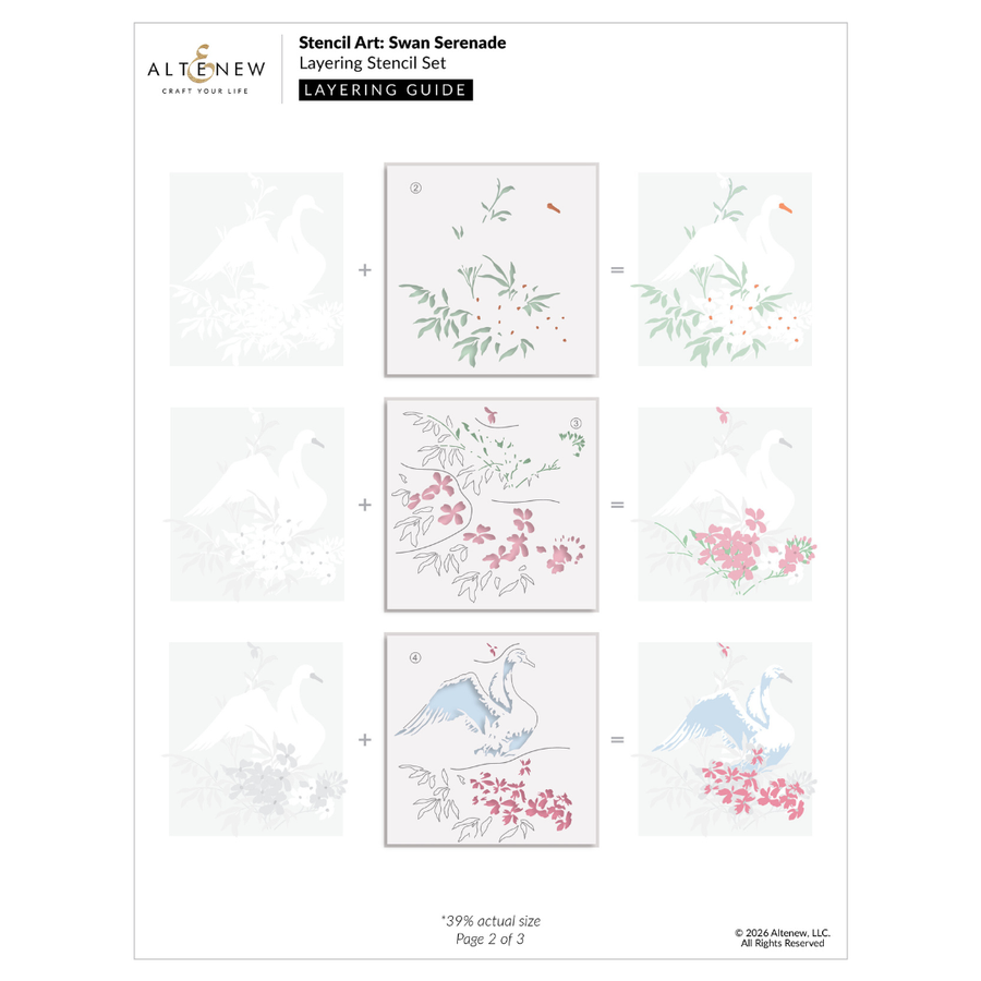 Altenew - Stencil Art: Swan Serenade Layering Stencil Set (6 in 1)