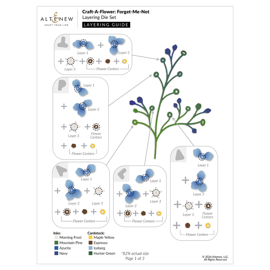 Altenew - Craft-A-Flower: Forget-Me-Not Layering Die Set