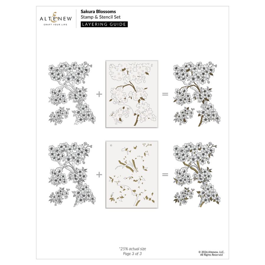 Altenew - Sakura Blossoms Coloring Stencil Set (6 in 1)