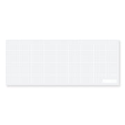 A white rectangular mat with a fine gray grid pattern and a small white label in the bottom right corner, shown on a plain white background. Altenew The Original Mini Sticky Mat: 9" x 3.5" (Classic Grid)