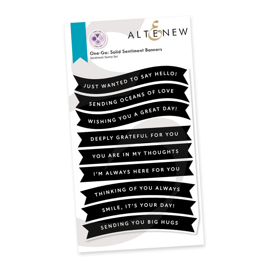 Altenew - One-Go: Solid Sentiment Banners Stamp Set