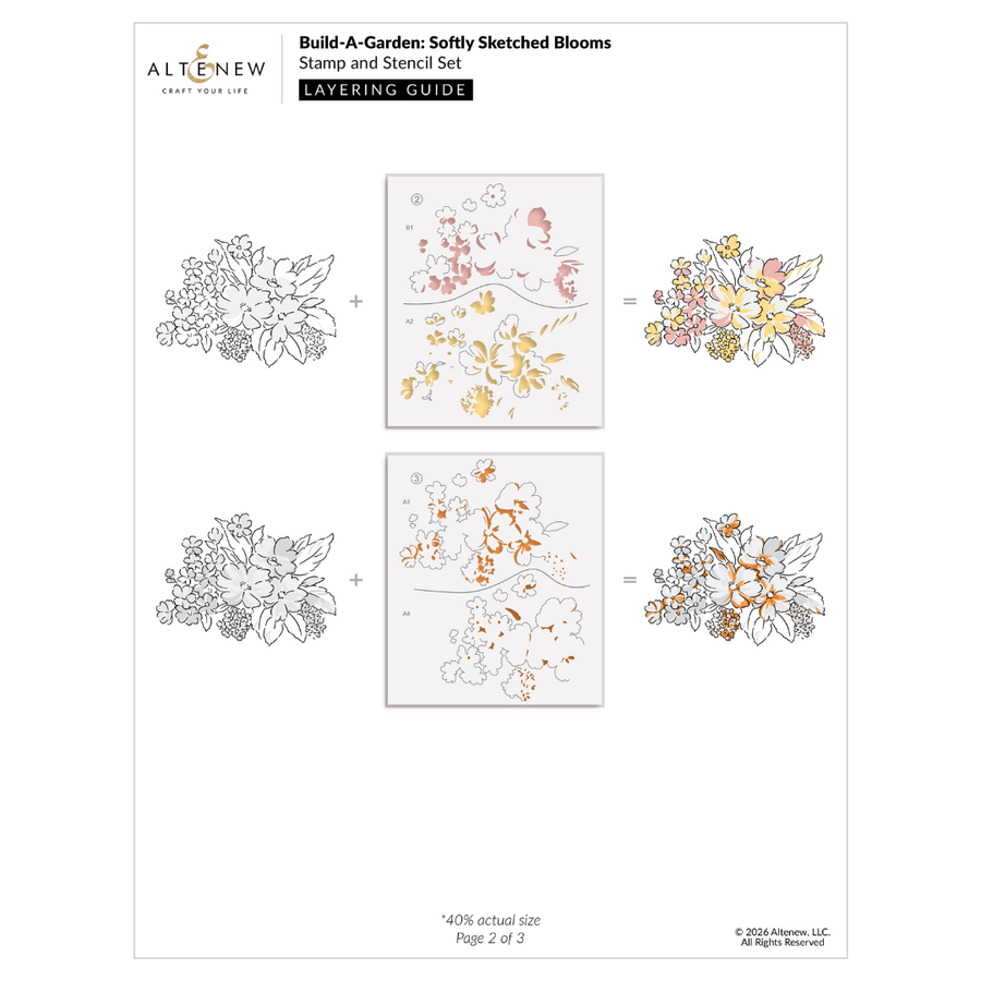 Altenew - Build-A-Garden: Softly Sketched Blooms layering guide
