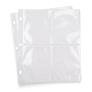 Clear plastic binder sleeves with four windows each, arranged in a stack on a white background. Altenew - A2 Card Dual-Sided Pocket Pages (10 pages per Pack)
