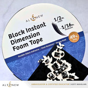 Altenew - Black Instant Dimension Foam Tape - 1/16'' x 1/2'' x 15m