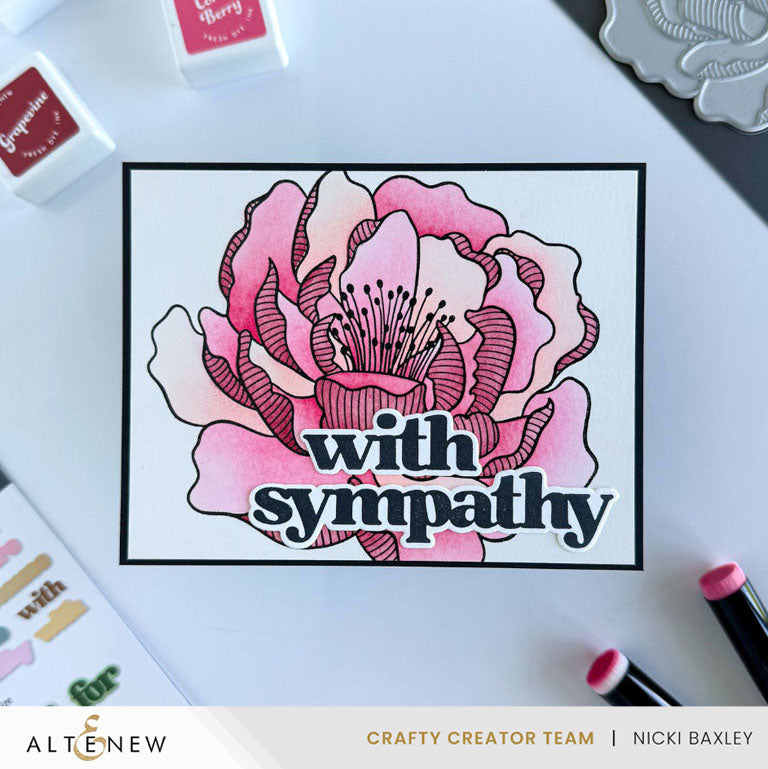 Altenew - Magical Peony Simple Coloring Stencil Set (4 in 1)
