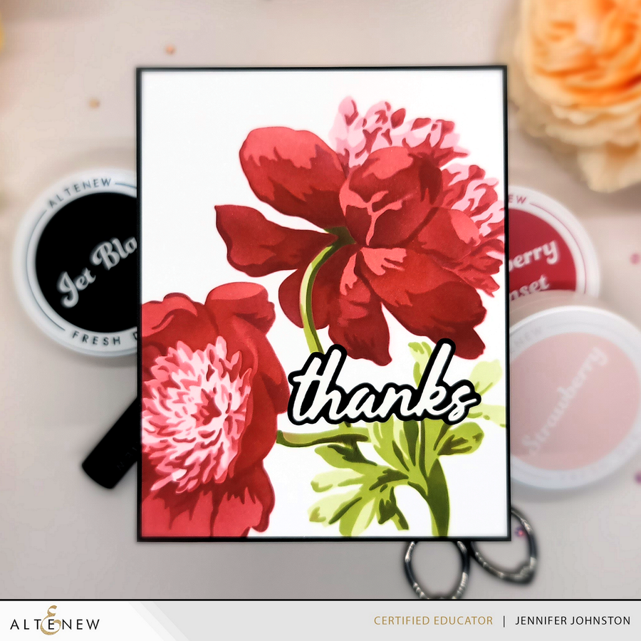 Altenew - Stencil Art: White Cap Peonies & Add-on Die Bundle