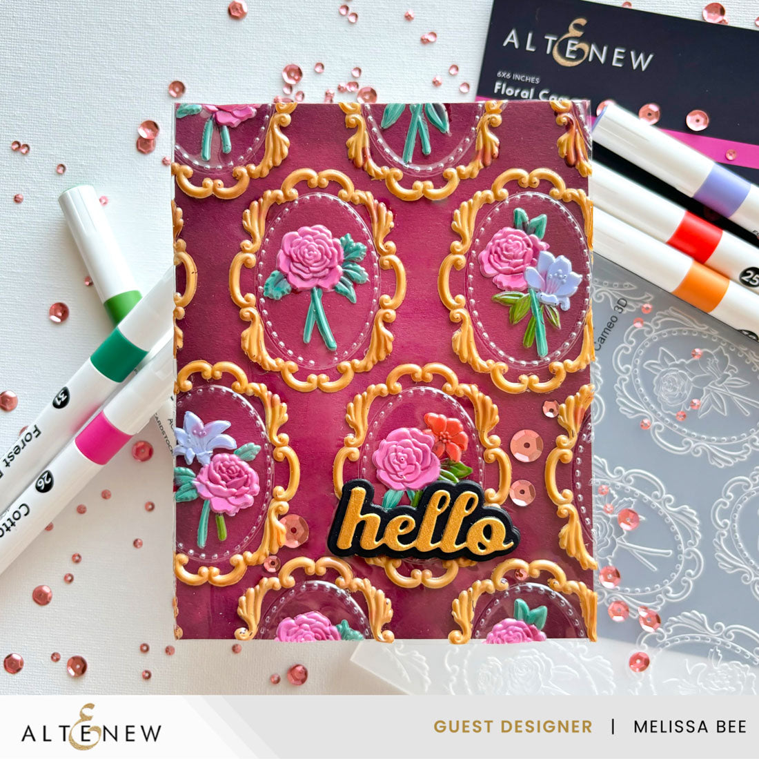 Altenew - Floral Cameo Simple Coloring Stencil Set (3 in 1)