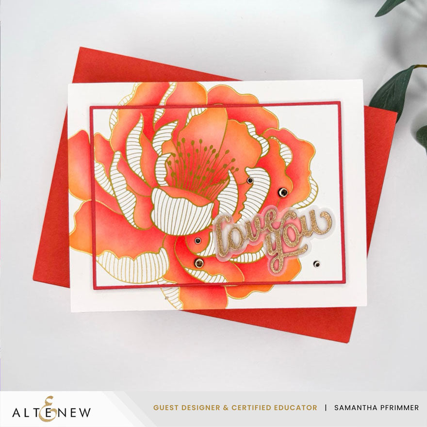 Altenew - Magical Peony Simple Coloring Stencil Set (4 in 1)