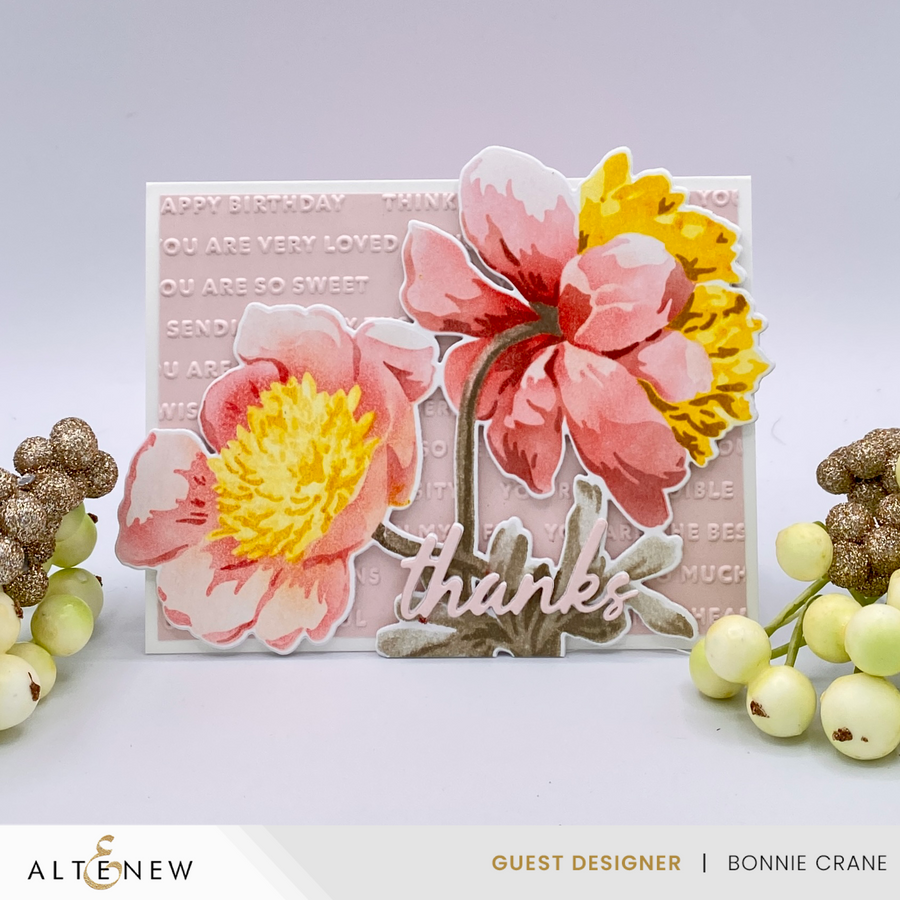Altenew - Stencil Art: White Cap Peonies & Add-on Die Bundle