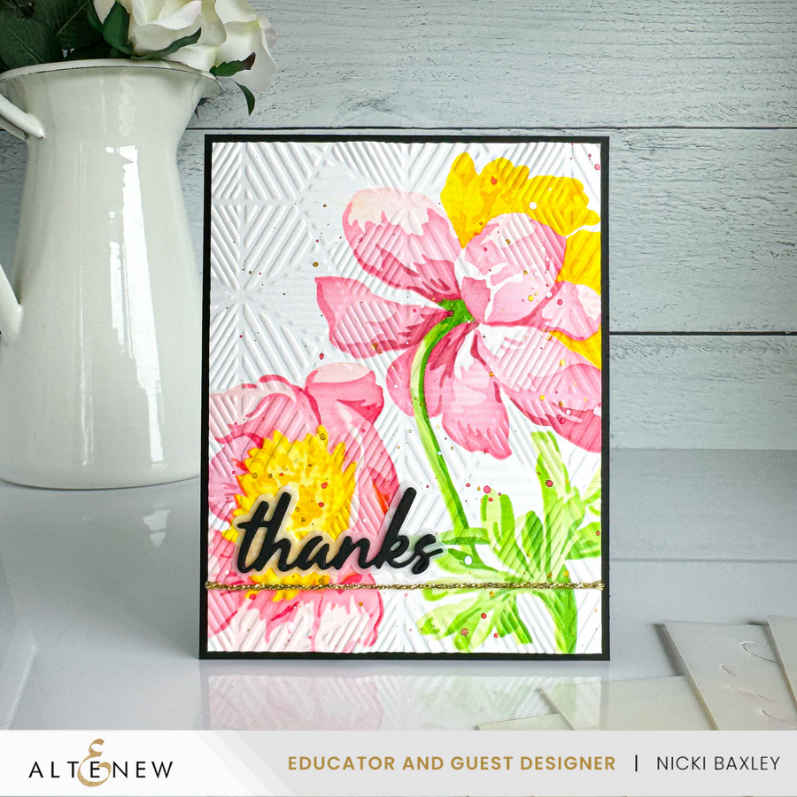 Altenew - Stencil Art: White Cap Peonies & Add-on Die Bundle