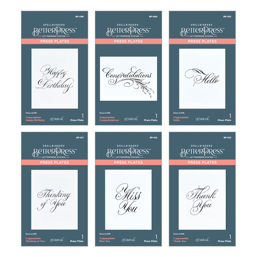 Spellbinders - I Want It All! Bundle from the Copperplate Everyday Sentiments Collection by Paul Antonio