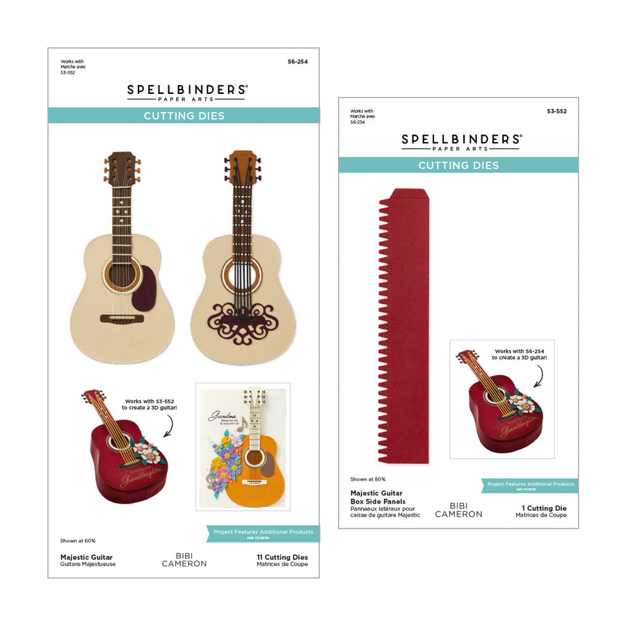 Spellbinders - Majestic Guitar Box Creator Bundle from the Bibi's Musical Notes Collection by Bibi Cameron