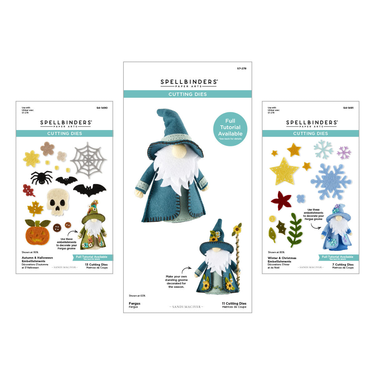 Spellbinders - Fergus 3D Felt Decor Die Collection Bundle from the 3D Felt Décor Collection by Sandi MacIver