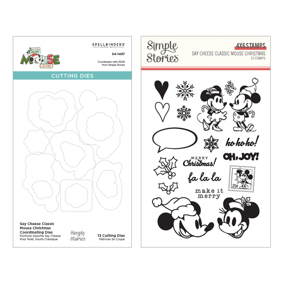 Spellbinders - Simple Stories Say Cheese Classic Mouse Christmas Stamp & Die Bundle