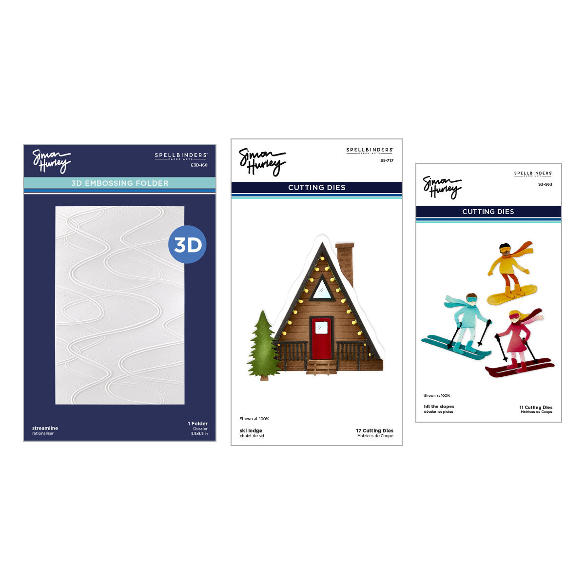 Spellbinders - Ski-son's Greetings Dies and 3D Folder Bundle by Simon Hurley