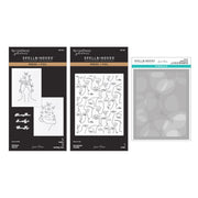 Spellbinders - All My Senses Faces Press + Foil Plates and Stencil Bundle by Jaycee Gaspar