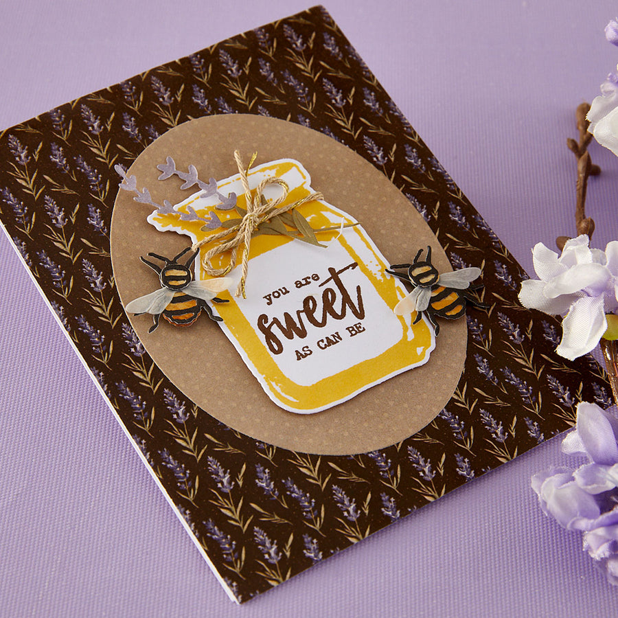 Spellbinders - Simple Vintage Lavender Fields Stamp & Die Bundle with Simple Stories
