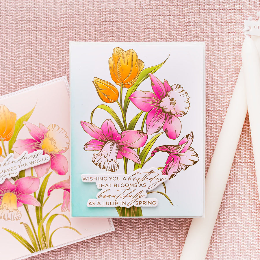 Spellbinders - Bouquet of Hugs Sentiments Press + Foil Plate & Die Set by Yana Smakula