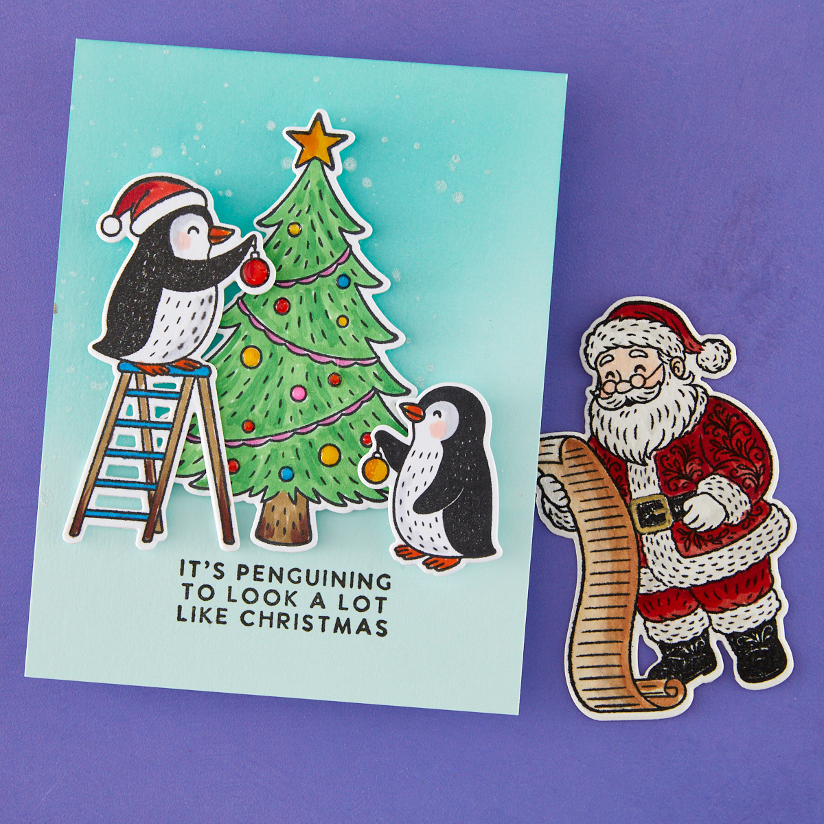 Spellbinders - Polar Friends Stamp and Die Bundle by Simon Hurley