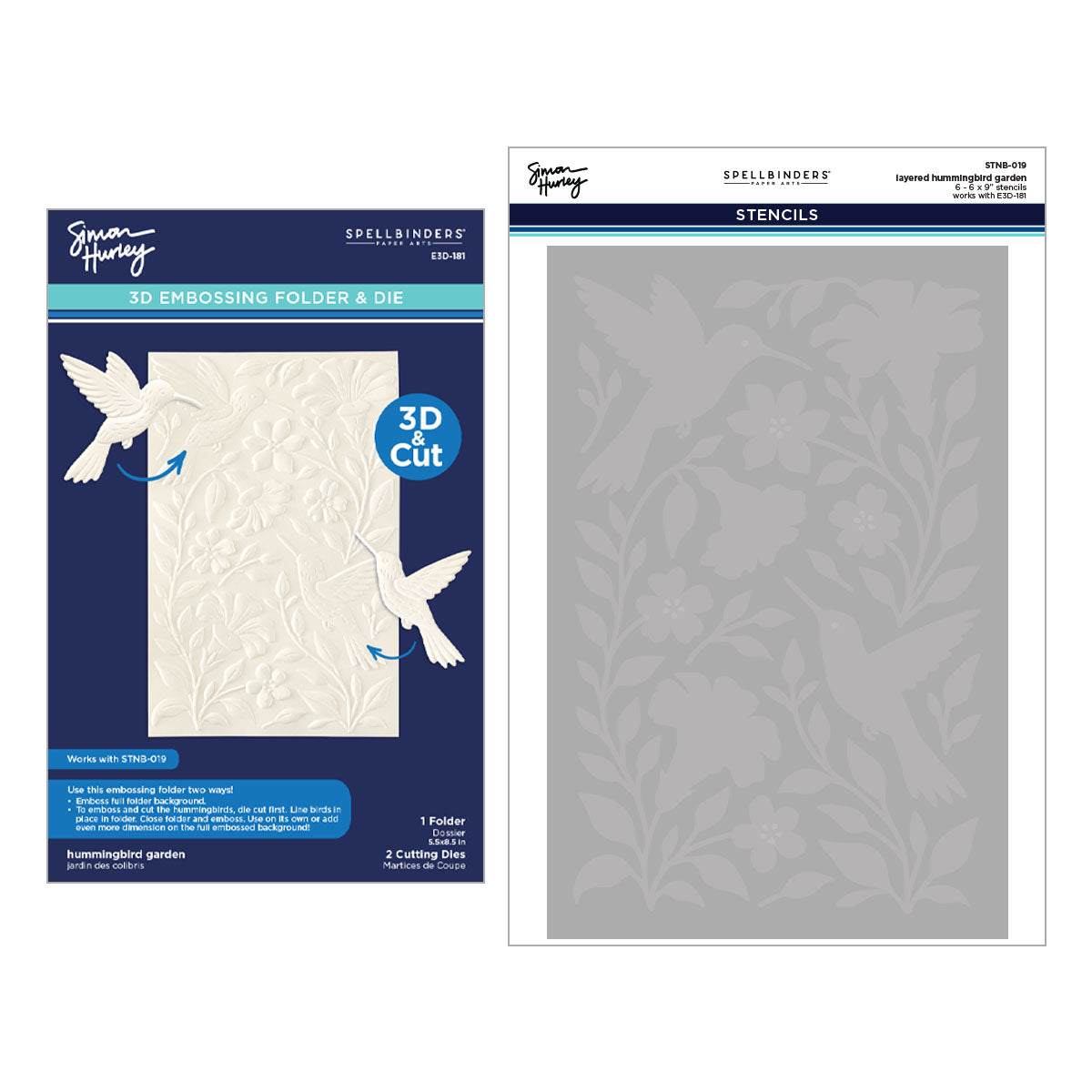 Spellbinders - Hummingbird Garden 3D Folder and Stencil Bundle by Simon Hurley
