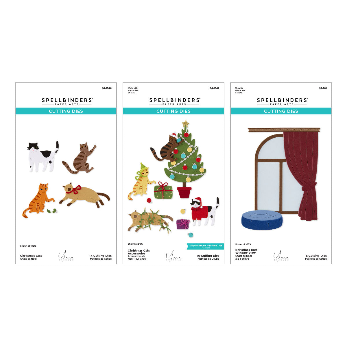 Spellbinders - Christmas Cats Die Bundle by Yana Smakula