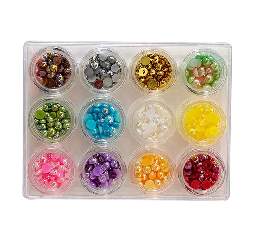 Buttons Galore & More - Half Pearlz 12 Assorted Colours
