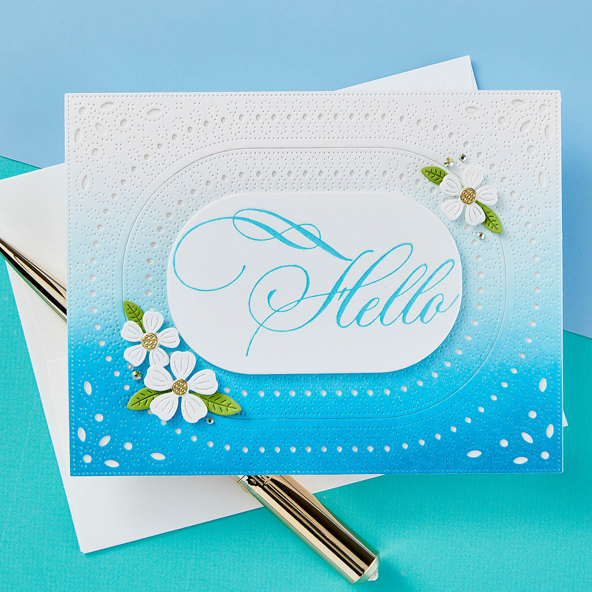 Spellbinders - Copperplate Hello Press Plate from the Copperplate Everyday Sentiments Collection by Paul Antonio