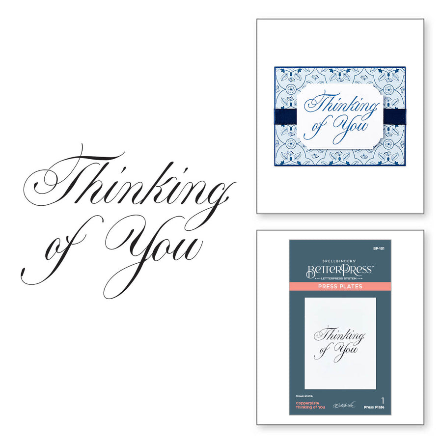 Spellbinders - Copperplate Thinking of You Press Plate from the Copperplate Everyday Sentiments Collection by Paul Antonio