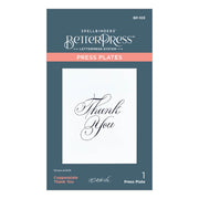 Spellbinders - Copperplate Thank You Press Plate from the Copperplate Everyday Sentiments Collection by Paul Antonio