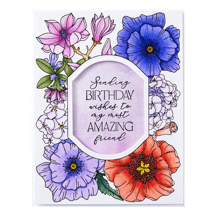 Spellbinders - Mirrored Arch Blooms Press Plate from the Mirrored Arch Collection