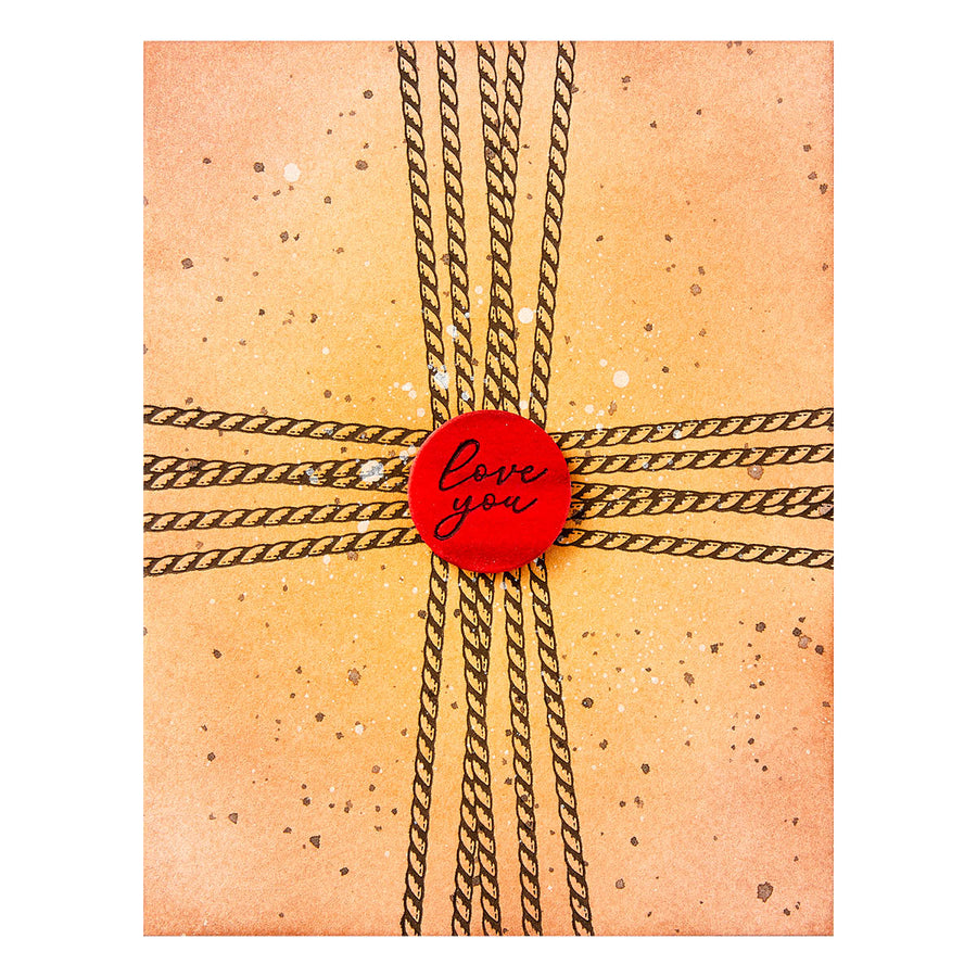 Spellbinders - Sealed Cord & Faux Seal Sentiments Press Plate & Die Set from the Pressed Posies Collection