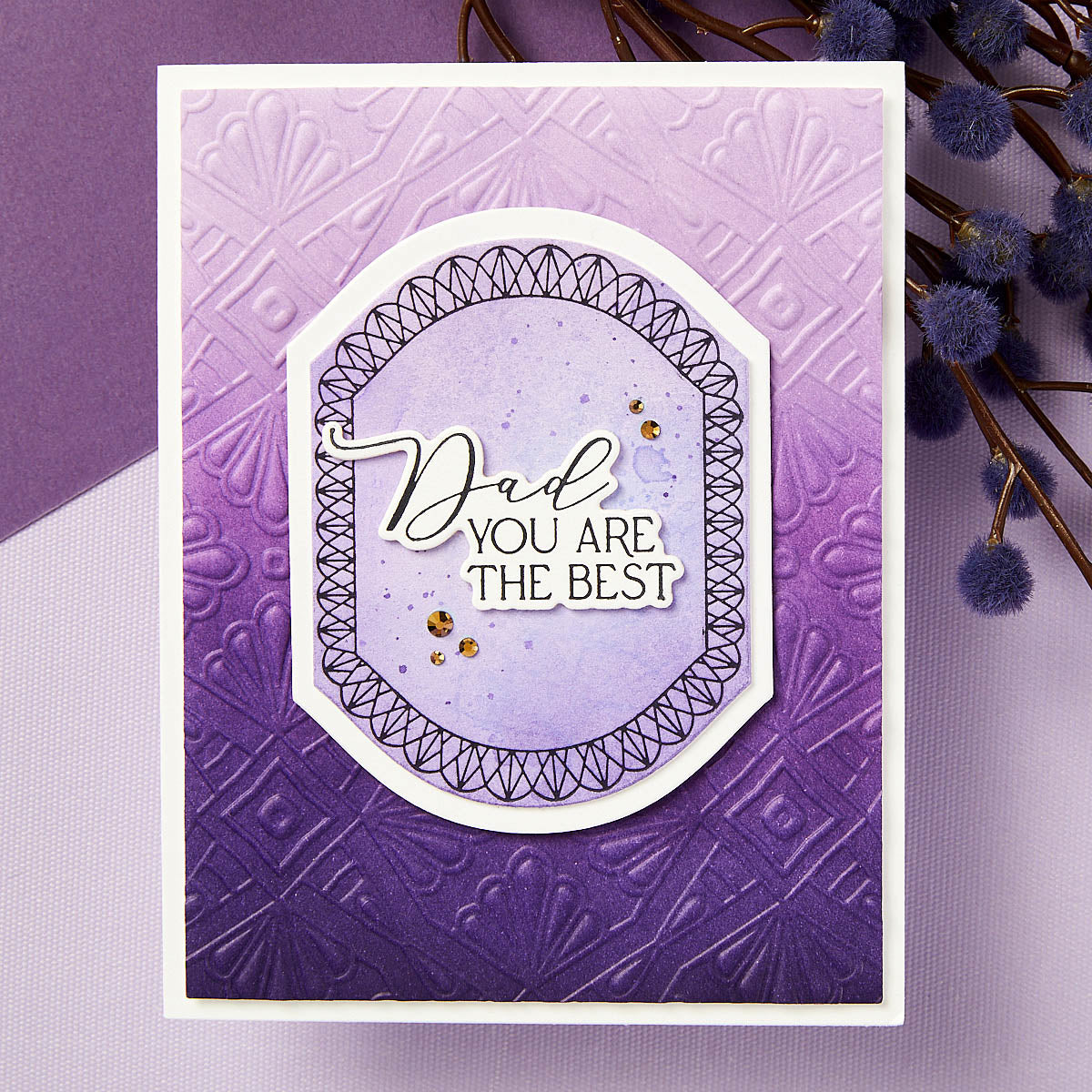 Spellbinders - Mother's & Father's Day Sentiments Press Plate from the Mirrored Arch Collection