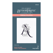 Spellbinders - Floral A and Sentiment Press Plate from the Every Occasion Floral Alphabet Collection
