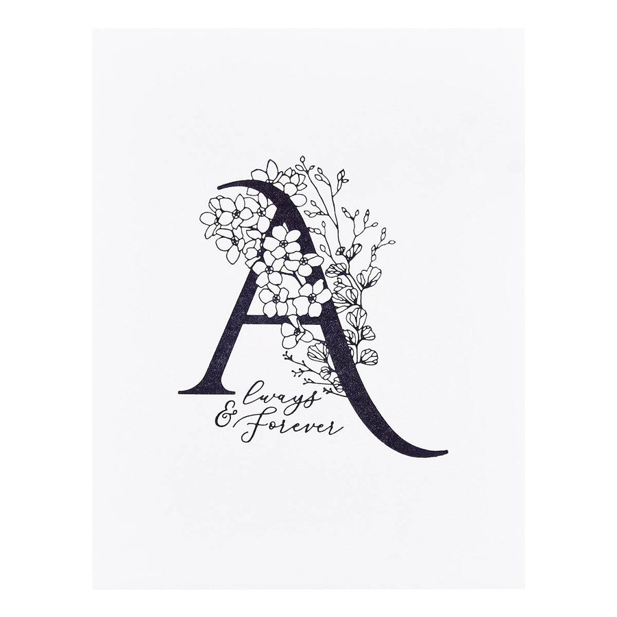 Spellbinders - Floral A and Sentiment Press Plate from the Every Occasion Floral Alphabet Collection