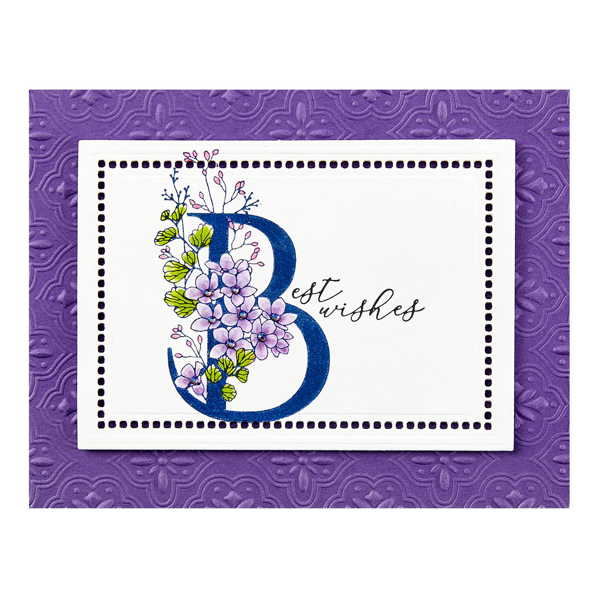 Spellbinders - Floral B and Sentiment Press Plate from the Every Occasion Floral Alphabet Collection